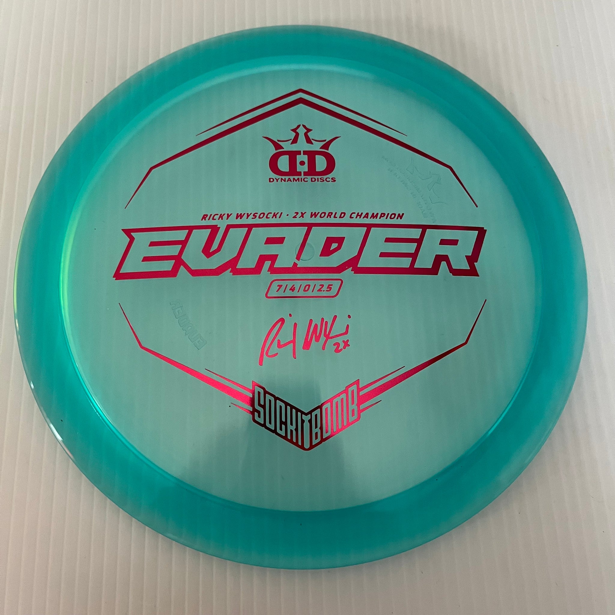 Dynamic Discs 2x Ricky Wysocki Sockibomb Lucid Evader 7/4/0/2.5