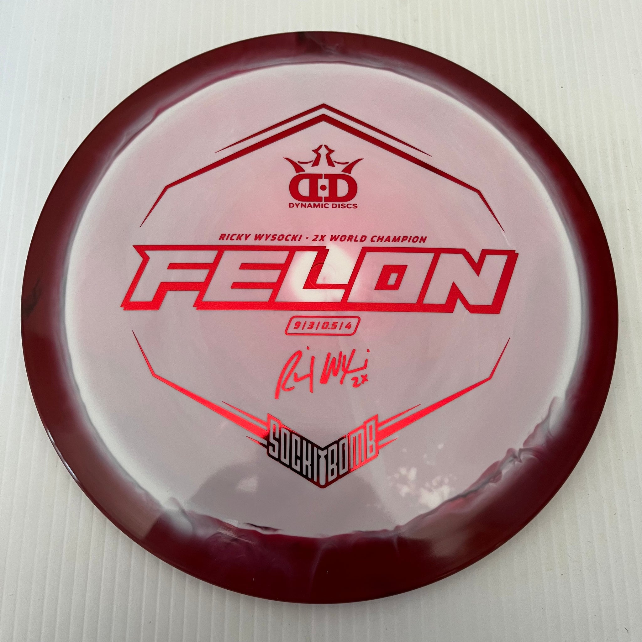 Dynamic Discs 2x Ricky Wysocki Sockibomb Fuzion Orbit Felon 9/3/0.5/4