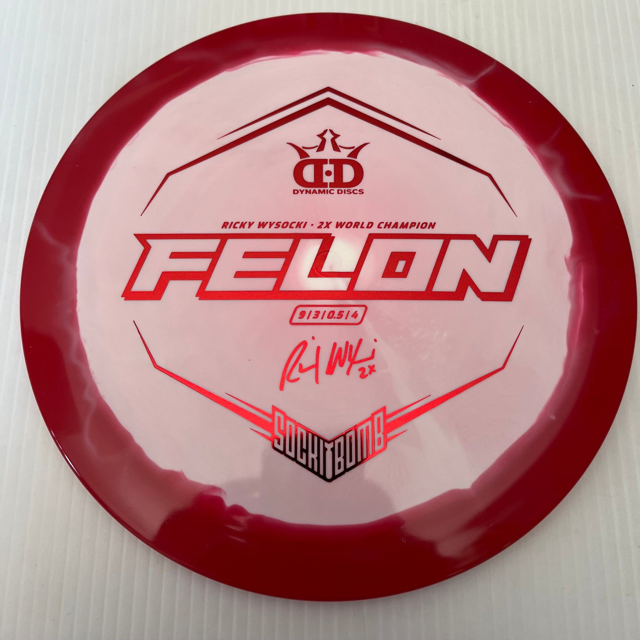 Dynamic Discs 2x Ricky Wysocki Sockibomb Fuzion Orbit Felon 9/3/0.5/4