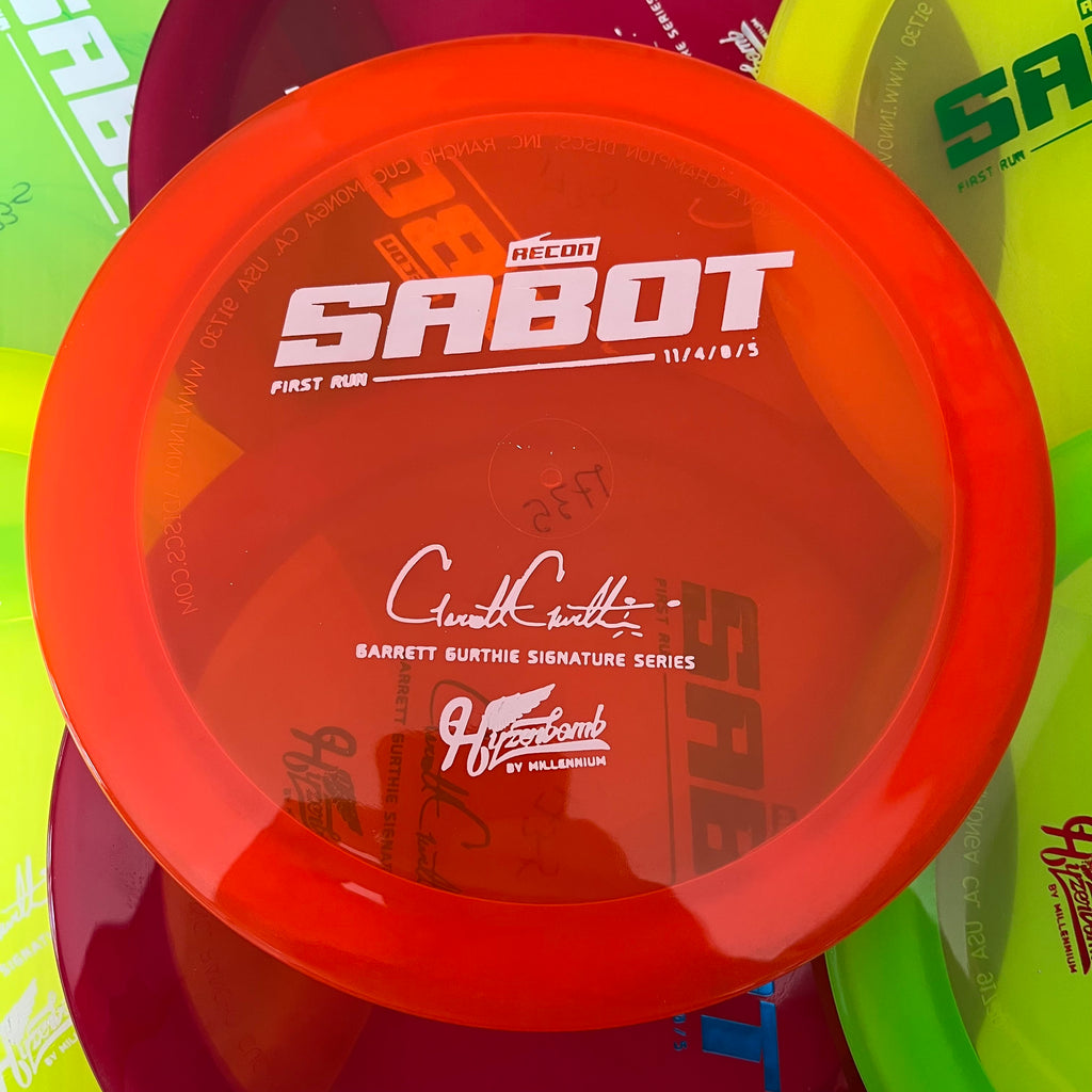 Millennium Discs First Run Garrett Gurthie Hyzerbomb Recon Sabot 11/4/0/5