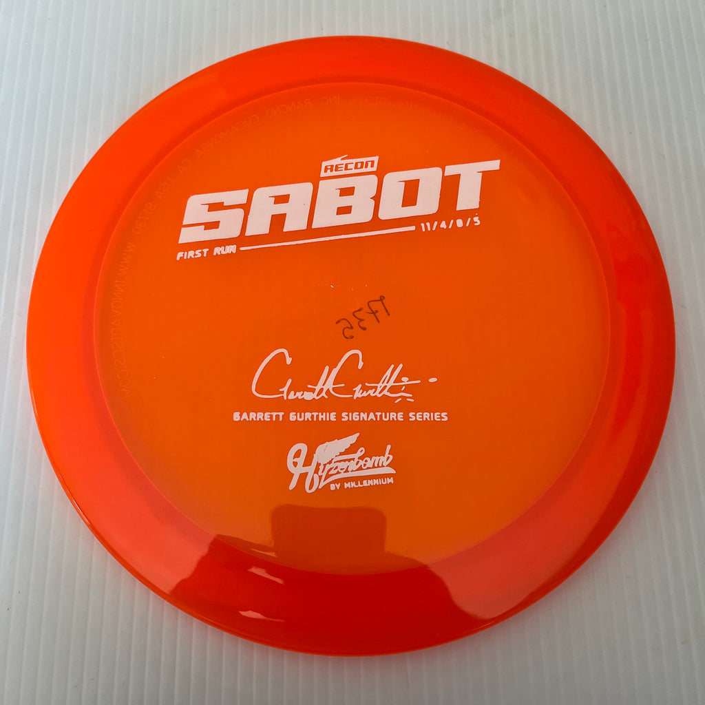 Millennium Discs First Run Garrett Gurthie Hyzerbomb Recon Sabot 11/4/0/5
