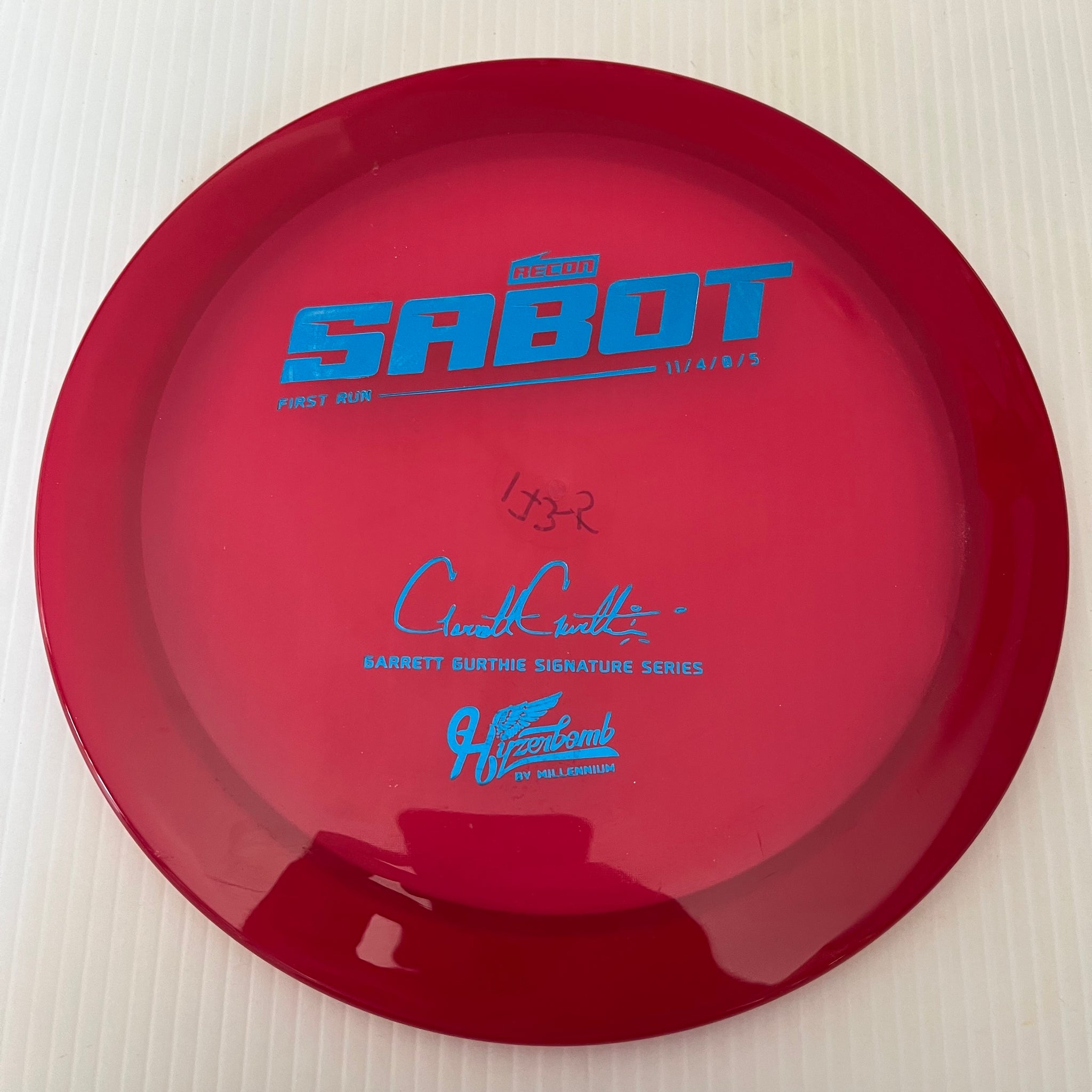 Millennium Discs First Run Garrett Gurthie Hyzerbomb Recon Sabot 11/4/0/5