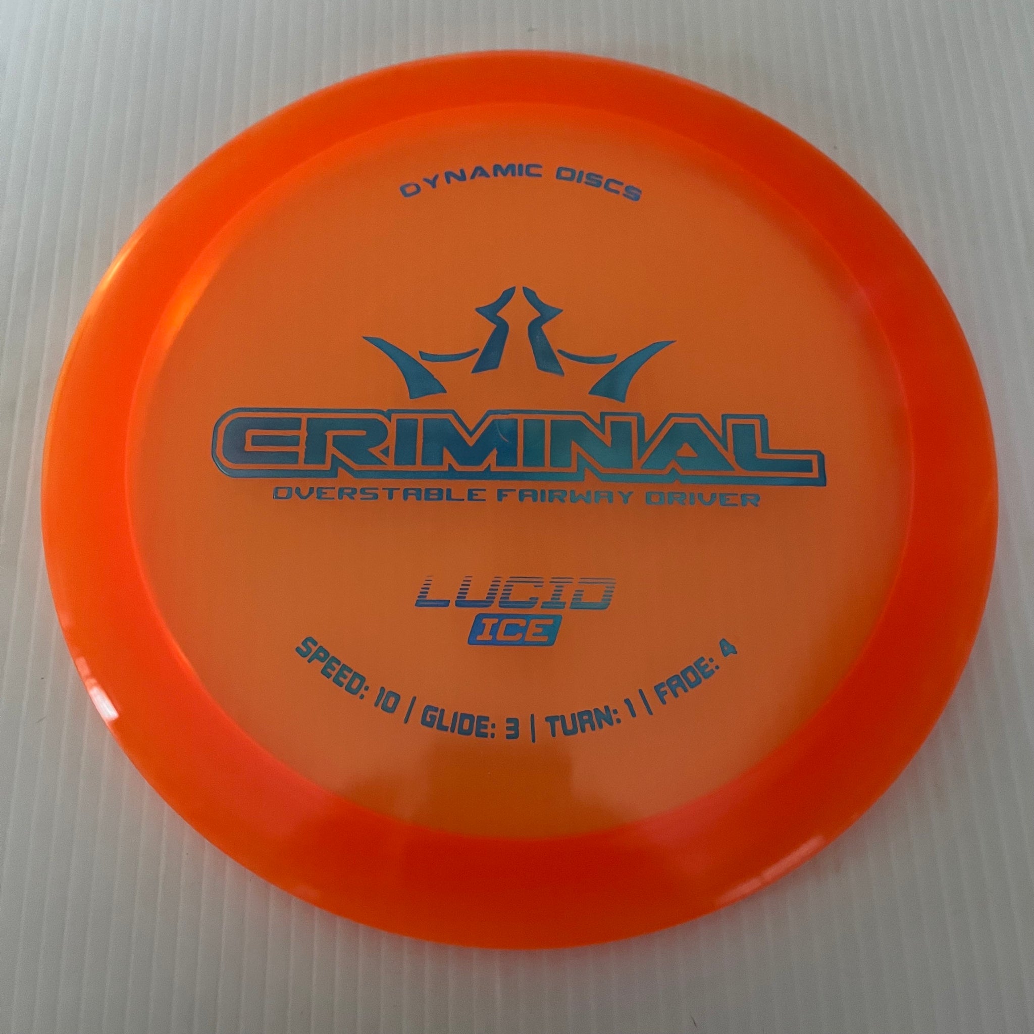 Dynamic Discs Lucid Ice Criminal 10/3/1/4