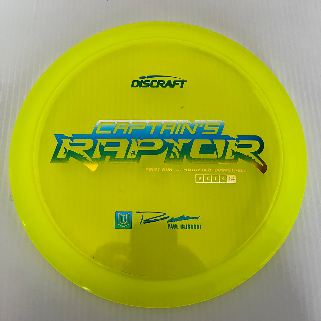 Discraft First Run Paul Ulibarri Special Blend Z Captain's Raptor 9/3/1/4