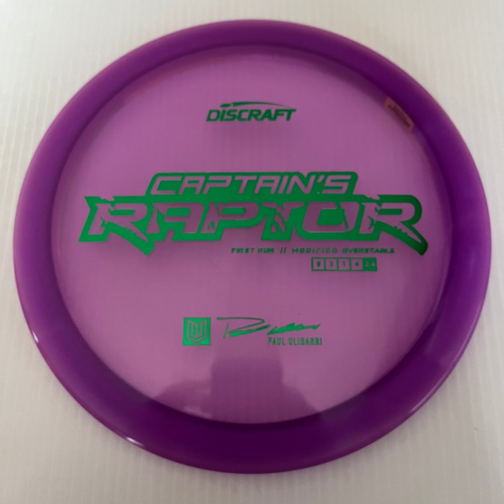 Discraft First Run Paul Ulibarri Special Blend Z Captain's Raptor 9/3/1/4