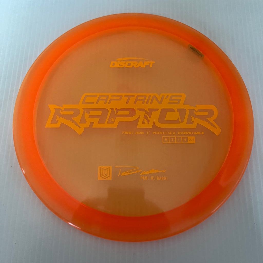 Discraft First Run Paul Ulibarri Special Blend Z Captain's Raptor 9/3/1/4