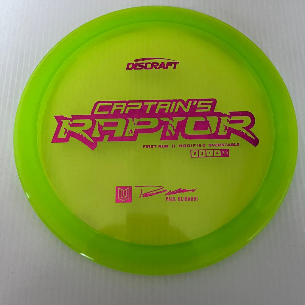 Discraft First Run Paul Ulibarri Special Blend Z Captain's Raptor 9/3/1/4