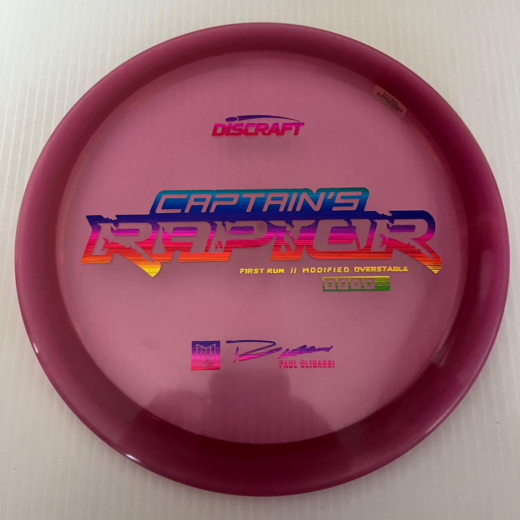 Discraft First Run Paul Ulibarri Special Blend Z Captain's Raptor 9/3/1/4