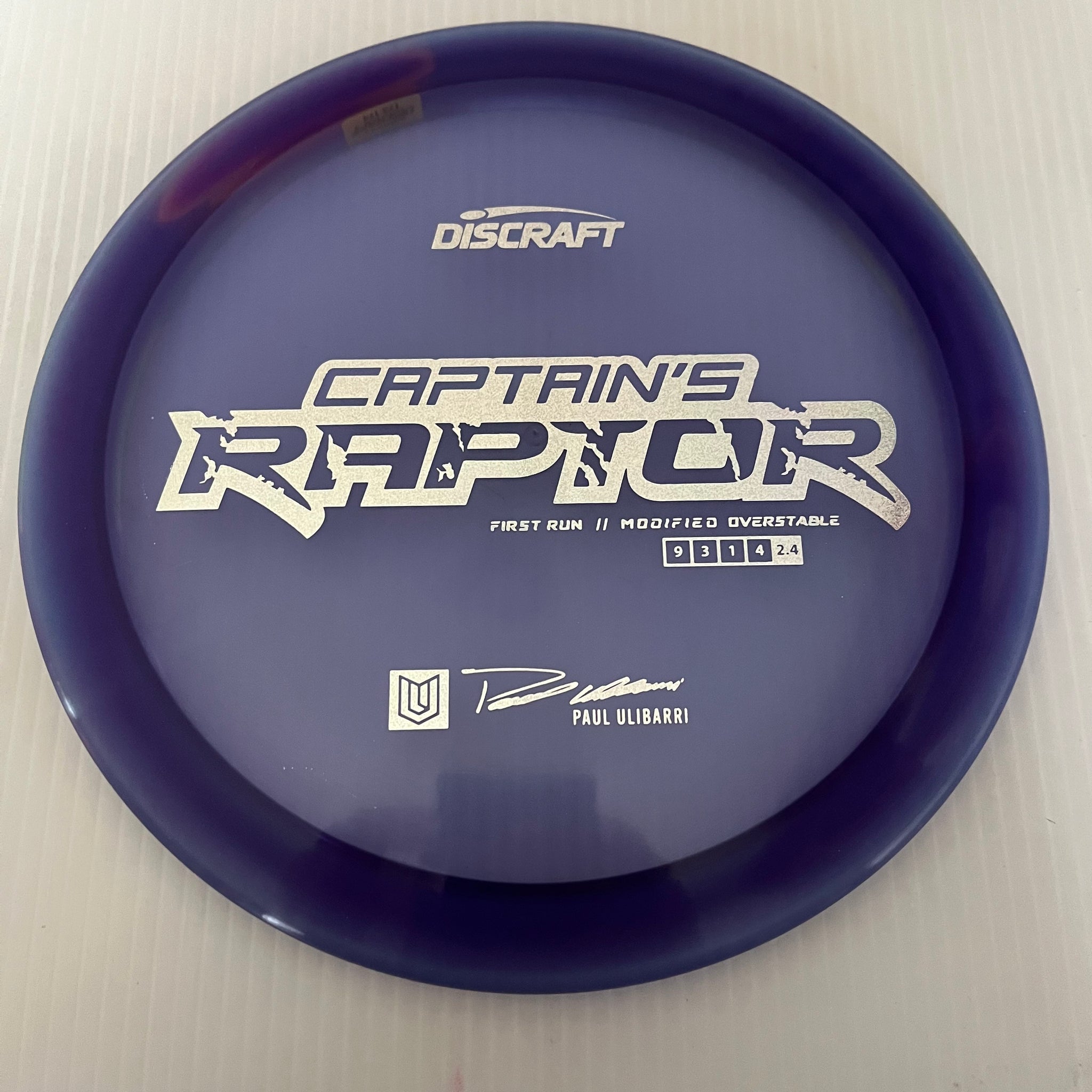 Discraft First Run Paul Ulibarri Special Blend Z Captain's Raptor 9/3/1/4