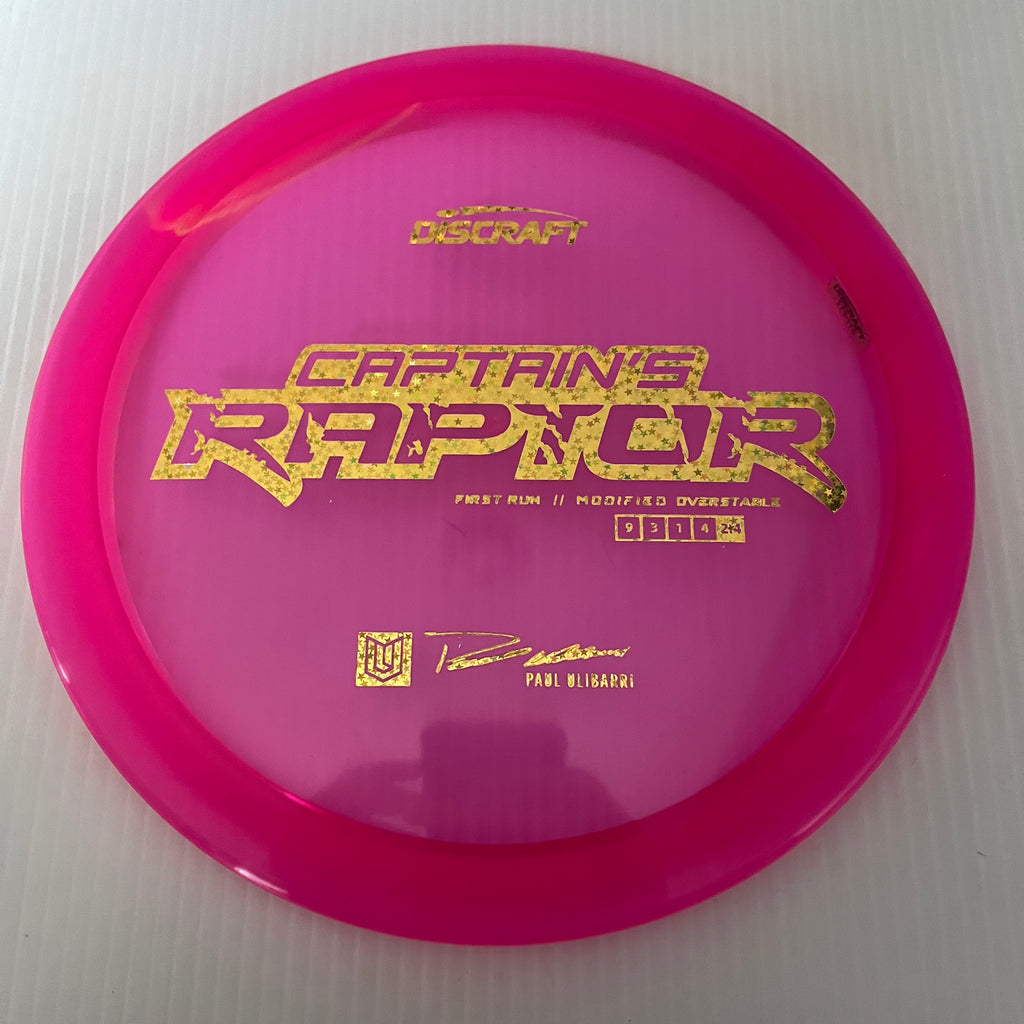 Discraft First Run Paul Ulibarri Special Blend Z Captain's Raptor 9/3/1/4