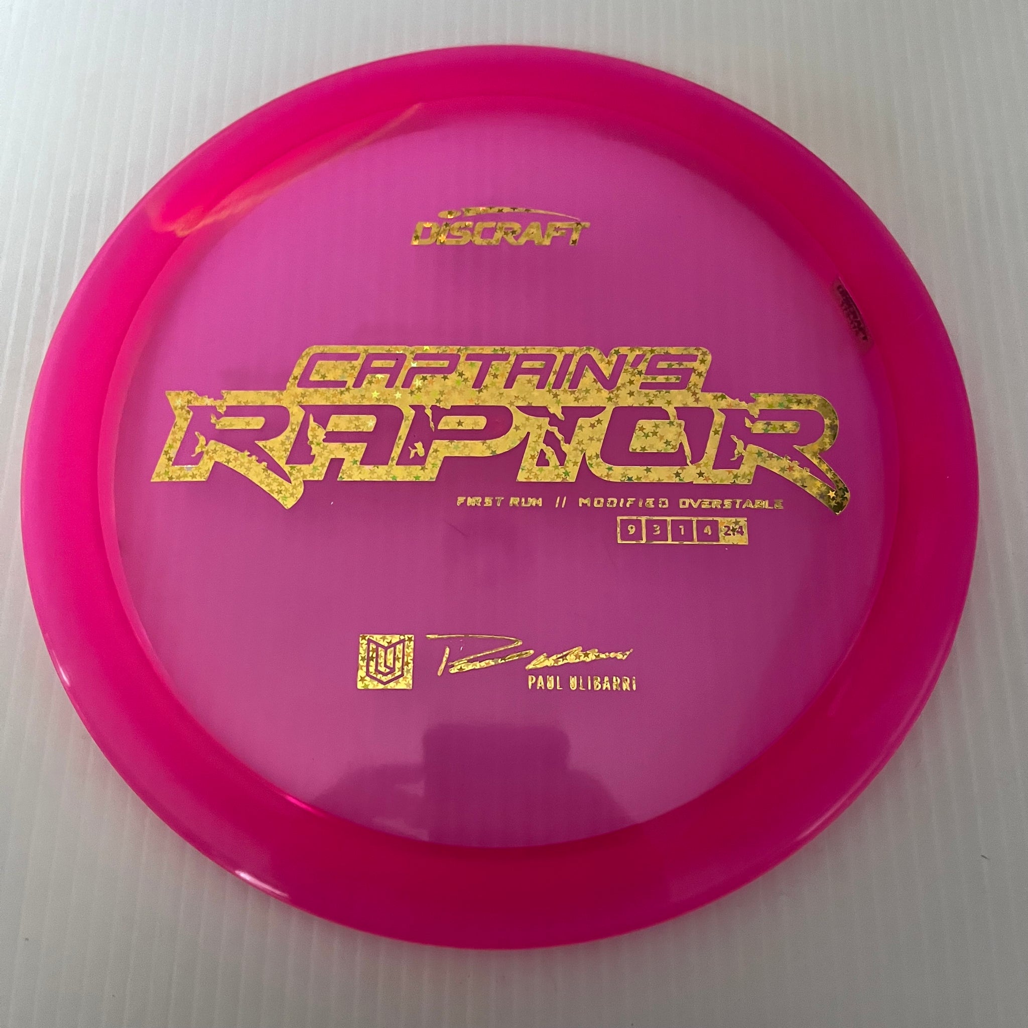 Discraft First Run Paul Ulibarri Special Blend Z Captain's Raptor 9/3/1/4