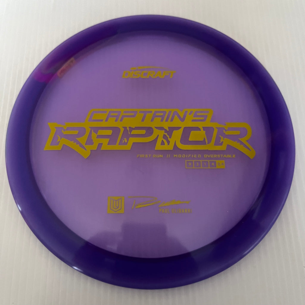 Discraft First Run Paul Ulibarri Special Blend Z Captain's Raptor 9/3/1/4
