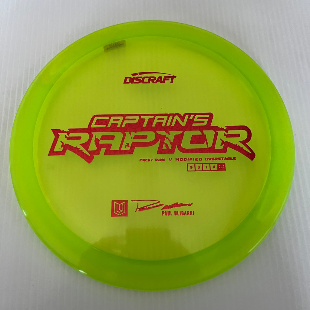 Discraft First Run Paul Ulibarri Special Blend Z Captain's Raptor 9/3/1/4