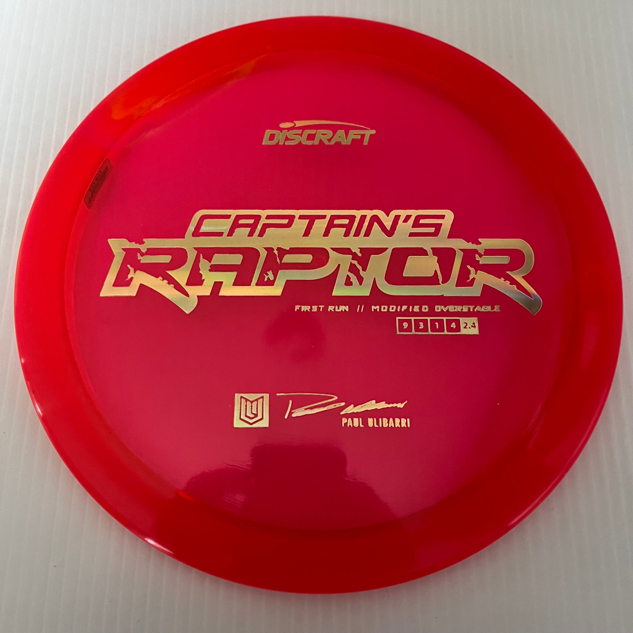 Discraft First Run Paul Ulibarri Special Blend Z Captain's Raptor 9/3/1/4