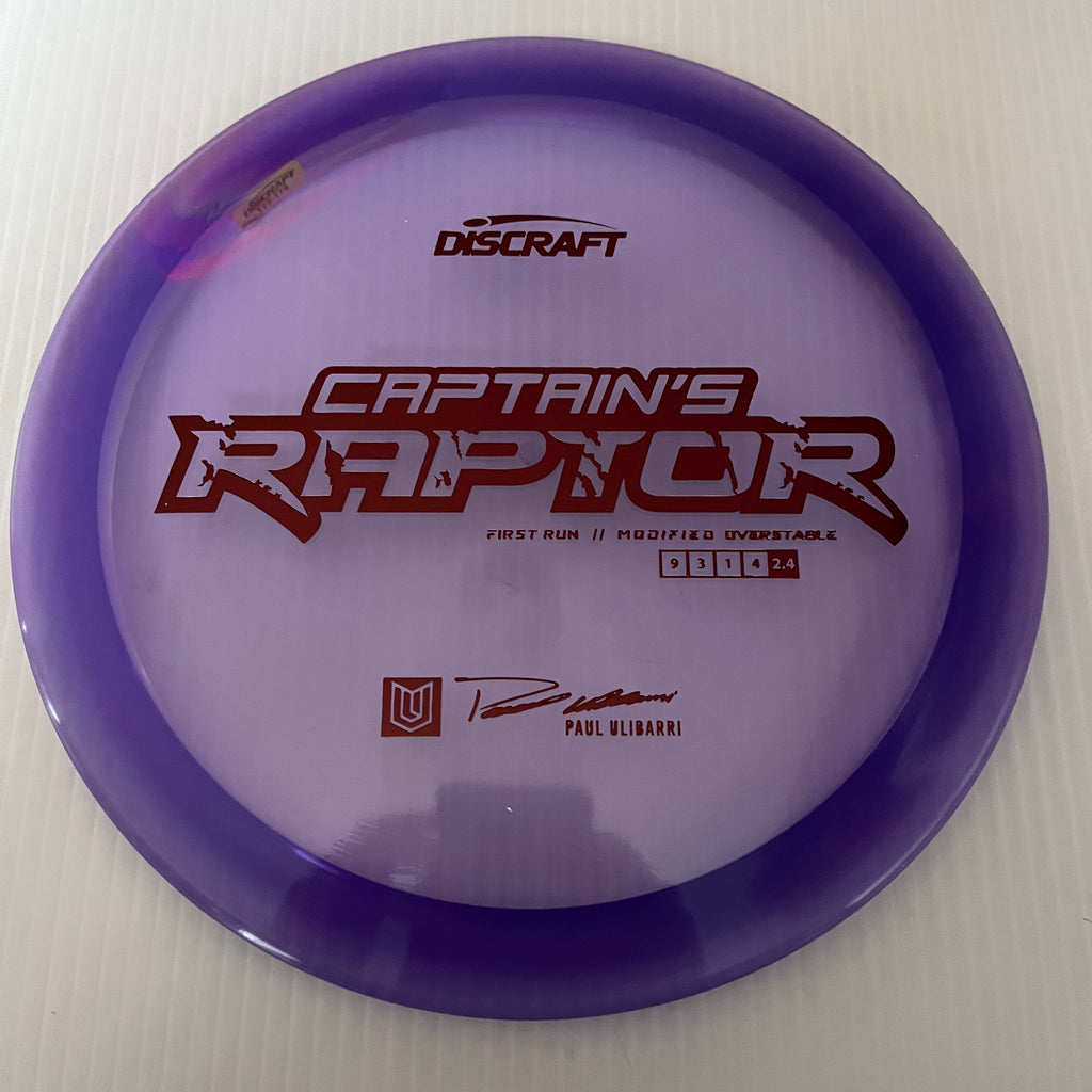 Discraft First Run Paul Ulibarri Special Blend Z Captain's Raptor 9/3/1/4