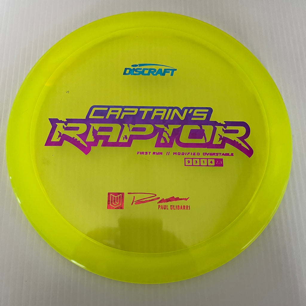 Discraft First Run Paul Ulibarri Special Blend Z Captain's Raptor 9/3/1/4