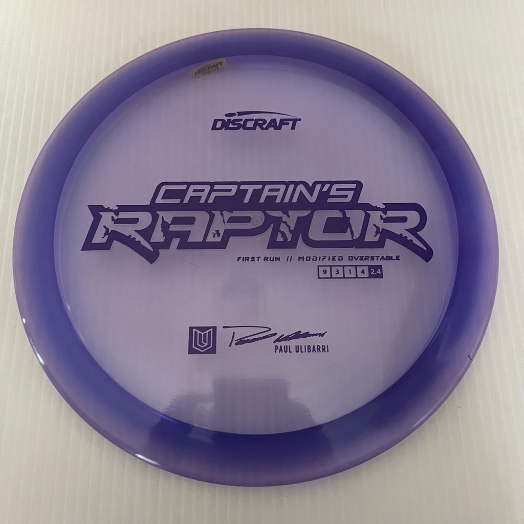 Discraft First Run Paul Ulibarri Special Blend Z Captain's Raptor 9/3/1/4