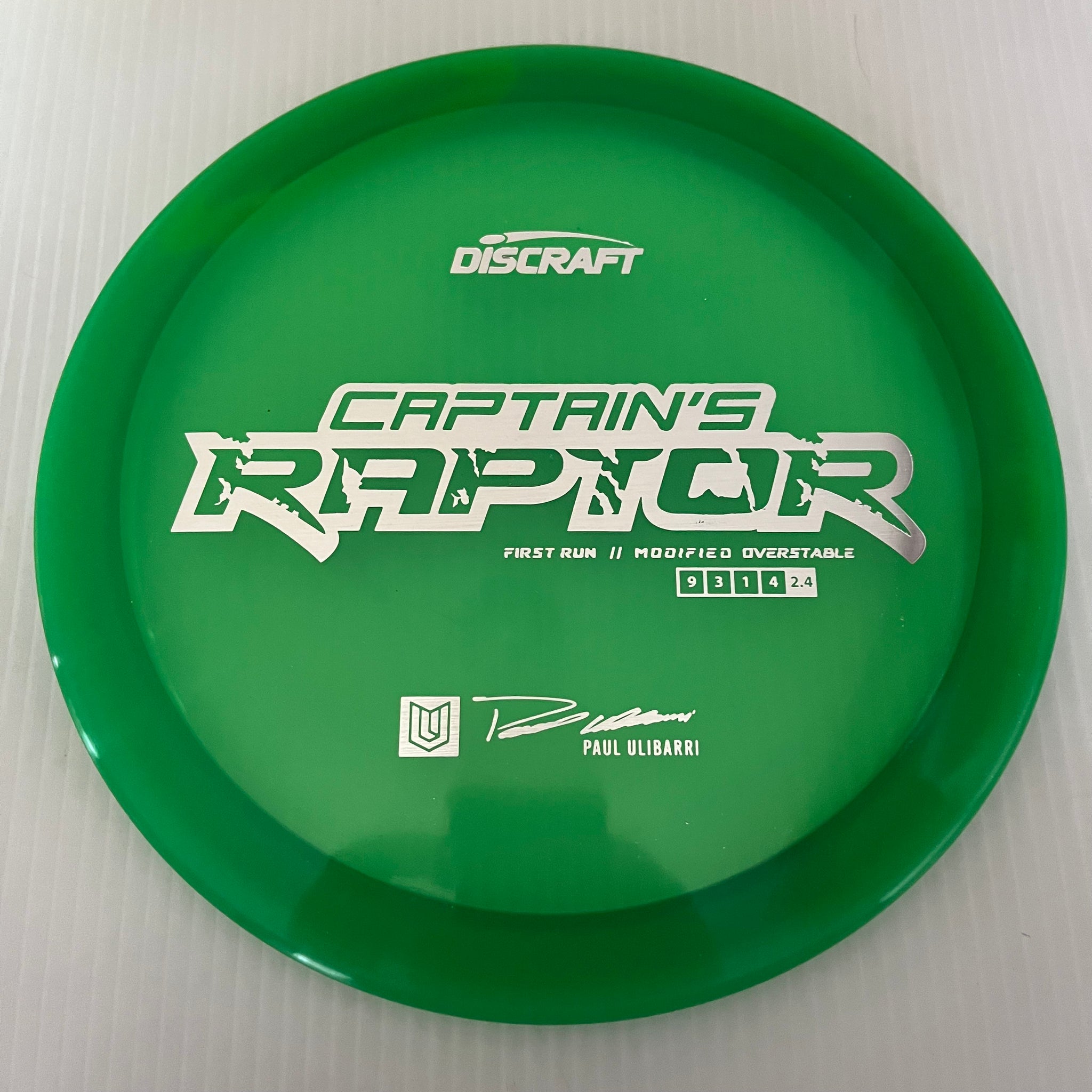 Discraft First Run Paul Ulibarri Special Blend Z Captain's Raptor 9/3/1/4