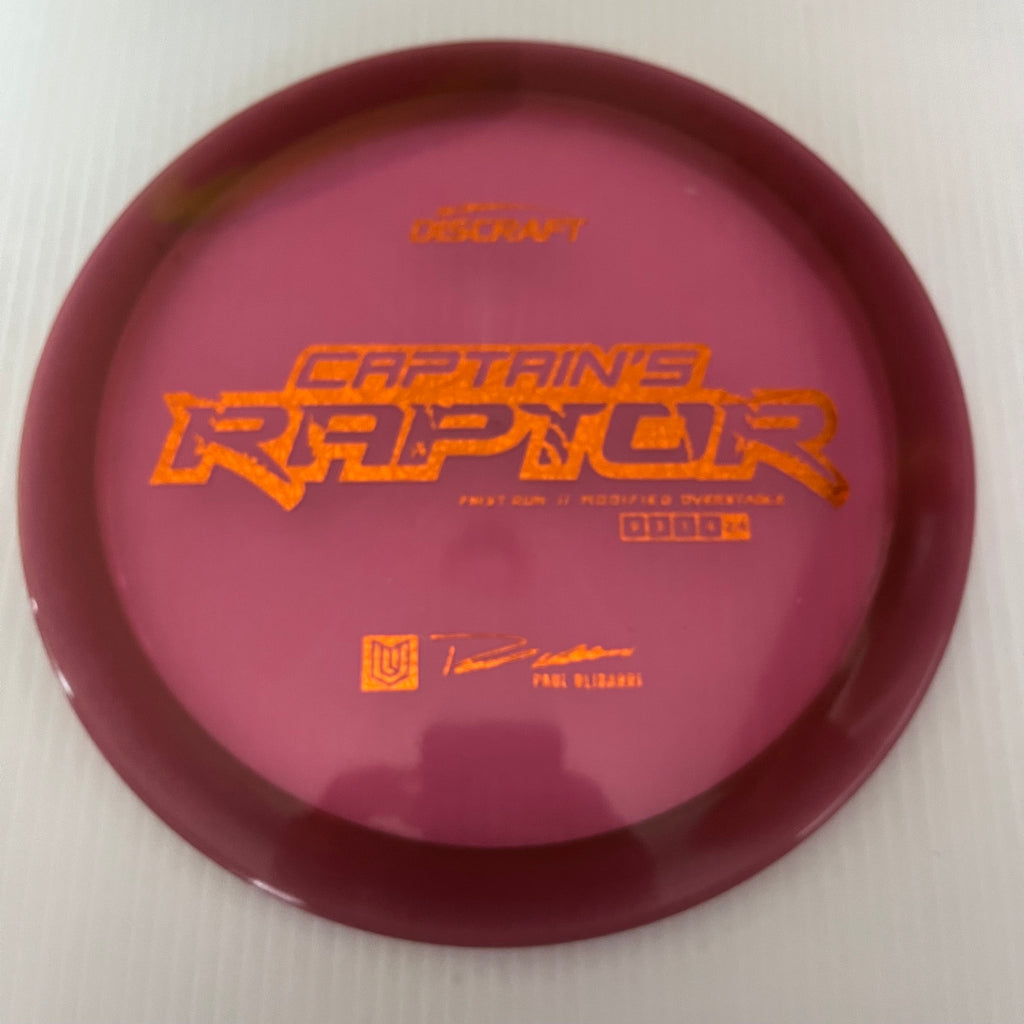 Discraft First Run Paul Ulibarri Special Blend Z Captain's Raptor 9/3/1/4