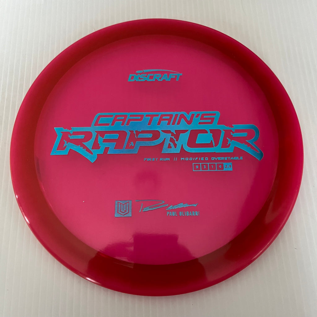Discraft First Run Paul Ulibarri Special Blend Z Captain's Raptor 9/3/1/4