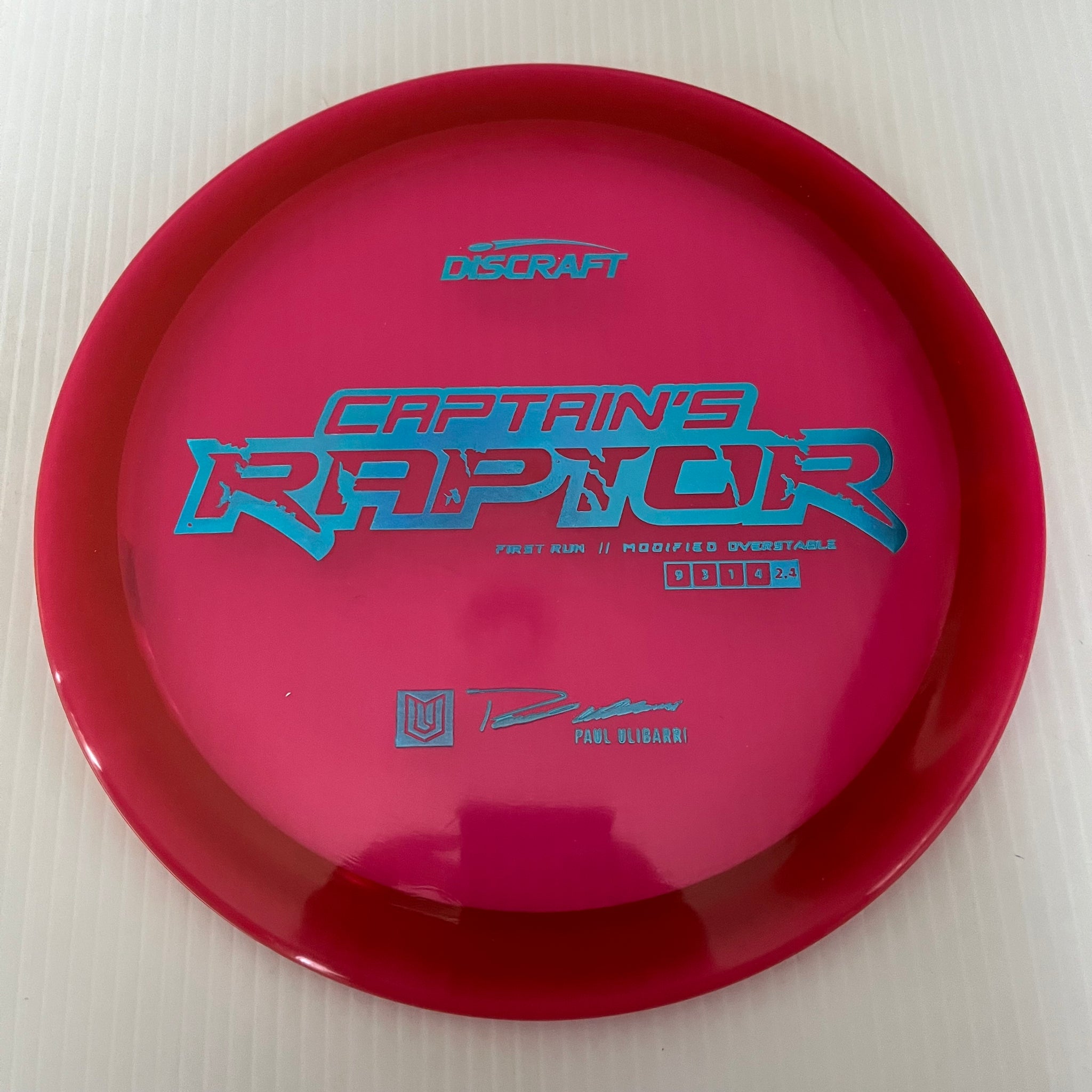Discraft First Run Paul Ulibarri Special Blend Z Captain's Raptor 9/3/1/4
