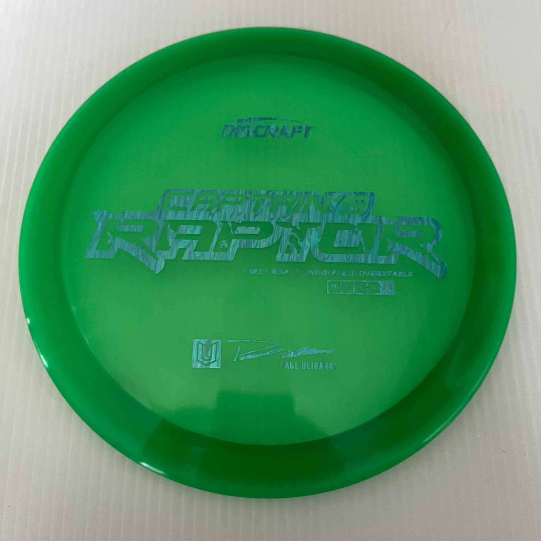 Discraft First Run Paul Ulibarri Special Blend Z Captain's Raptor 9/3/1/4