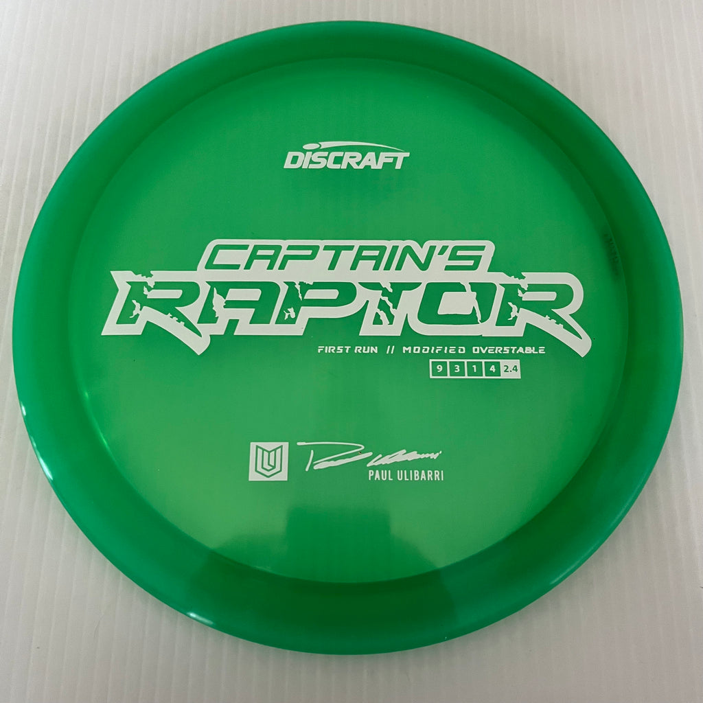 Discraft First Run Paul Ulibarri Special Blend Z Captain's Raptor 9/3/1/4