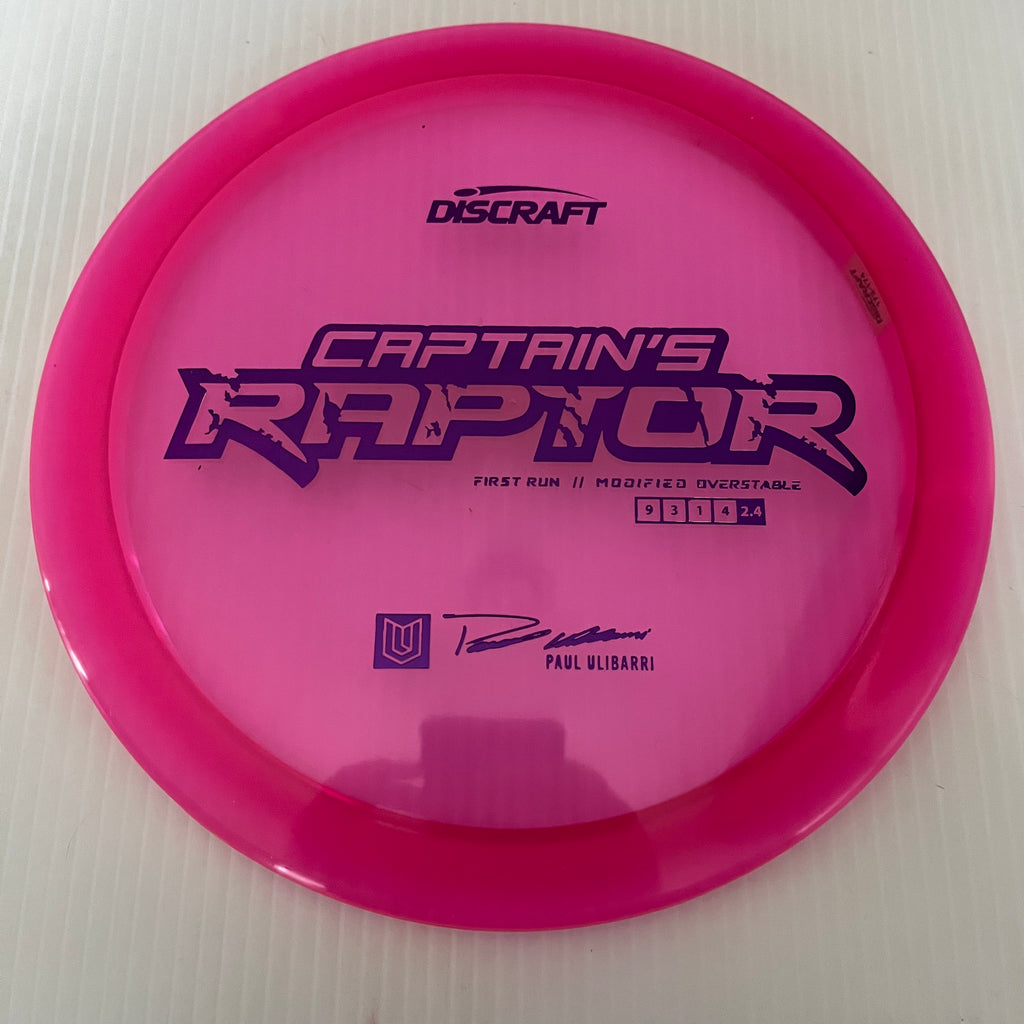 Discraft First Run Paul Ulibarri Special Blend Z Captain's Raptor 9/3/1/4