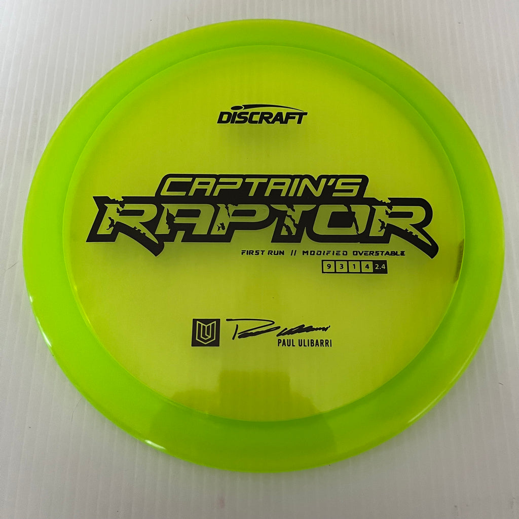 Discraft First Run Paul Ulibarri Special Blend Z Captain's Raptor 9/3/1/4