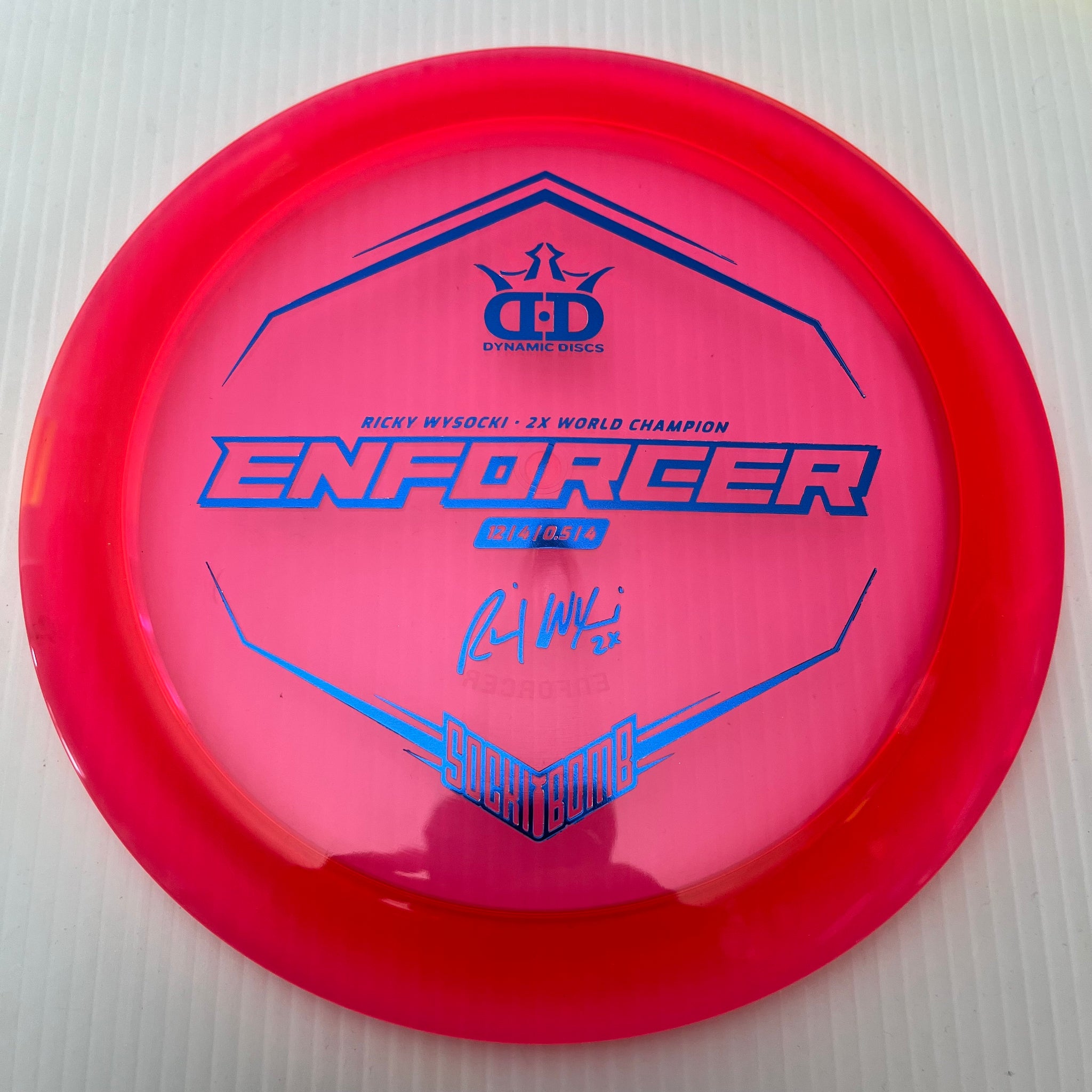 Dynamic Discs Ricky Wysocki Sockibomb Lucid-X Enforcer 12/4/0/4