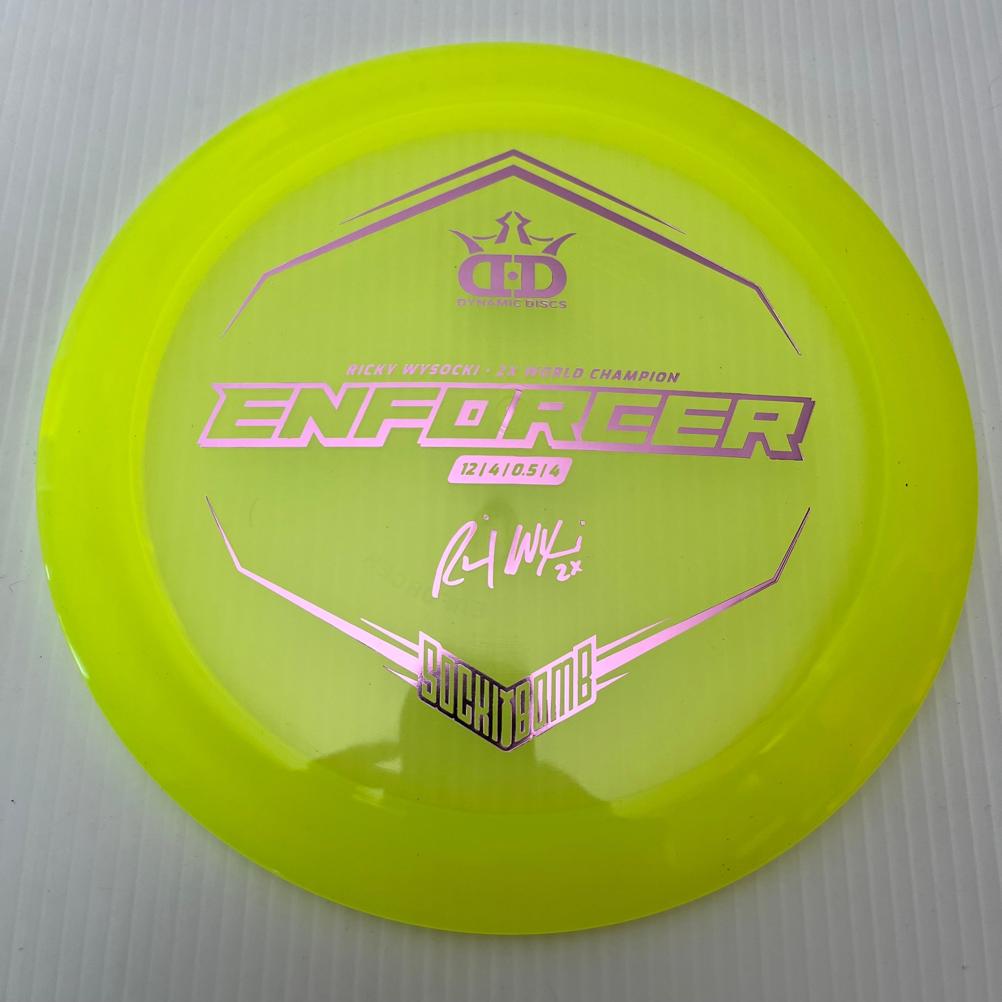 Dynamic Discs Ricky Wysocki Sockibomb Lucid-X Enforcer 12/4/0/4