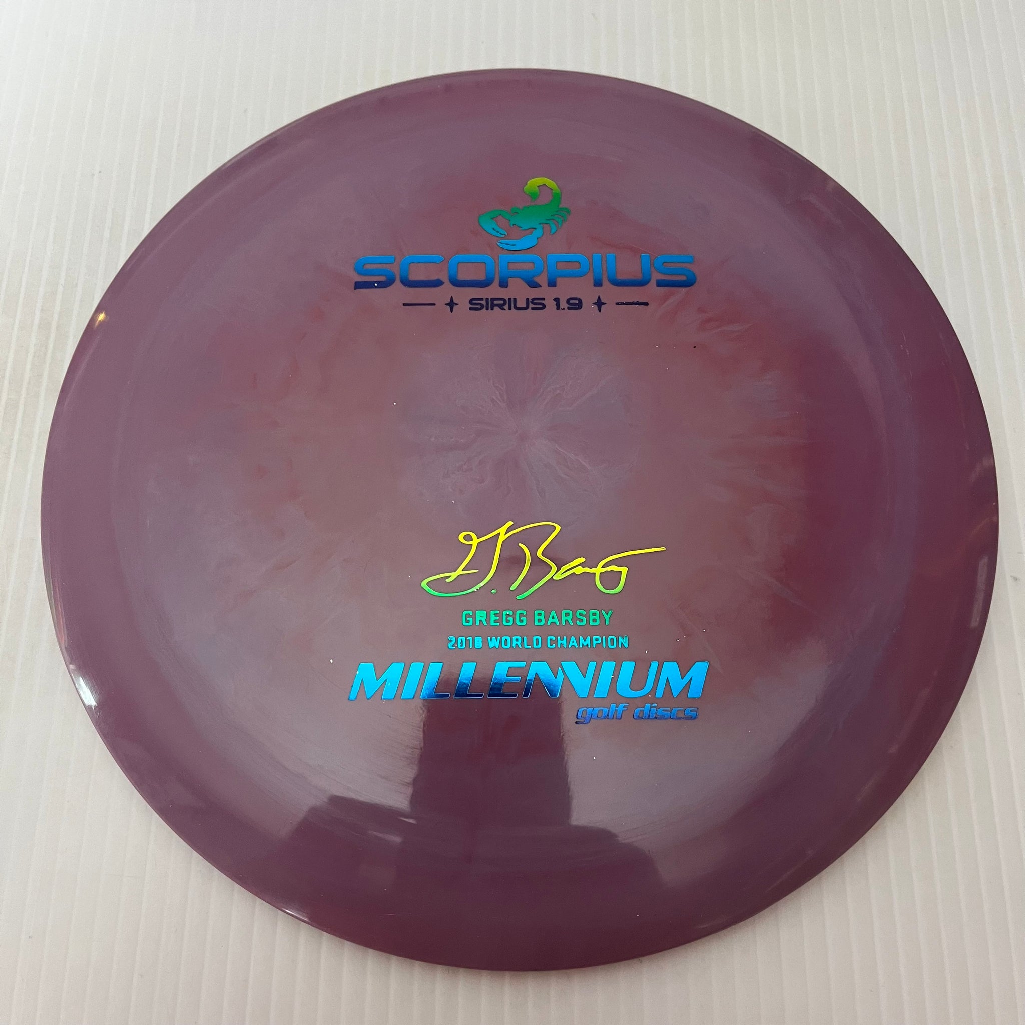 Millennium Discs Gregg Barsby 2018 World Champion 1.9 Sirius Scorpius 12/5/-1/3