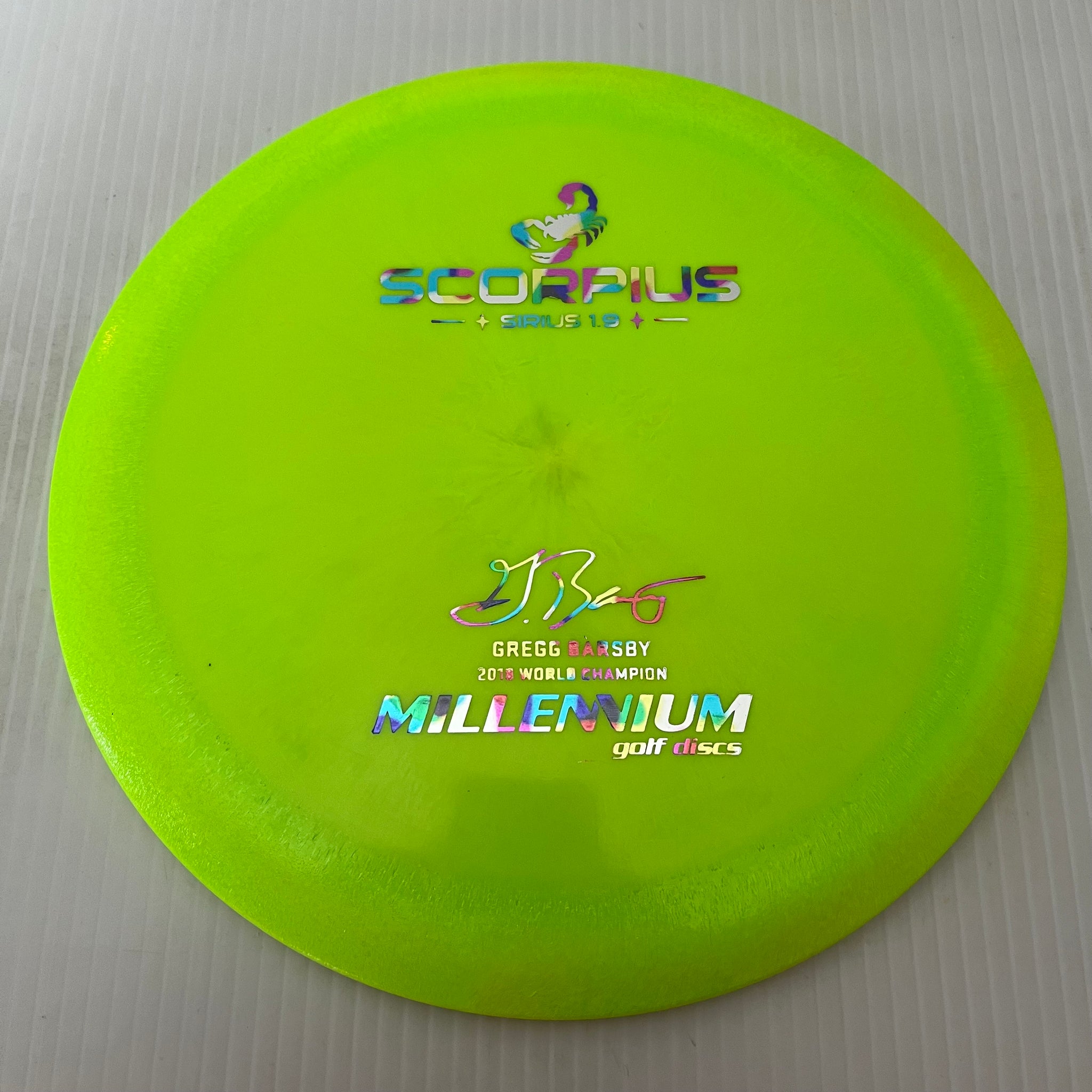 Millennium Discs Gregg Barsby 2018 World Champion 1.9 Sirius Scorpius 12/5/-1/3