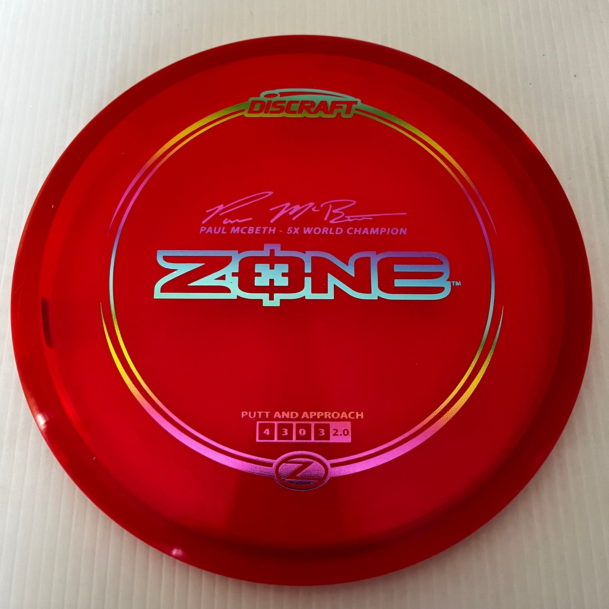 Discraft Paul McBeth 5x Z Zone 4/3/0/3 (173-174g)