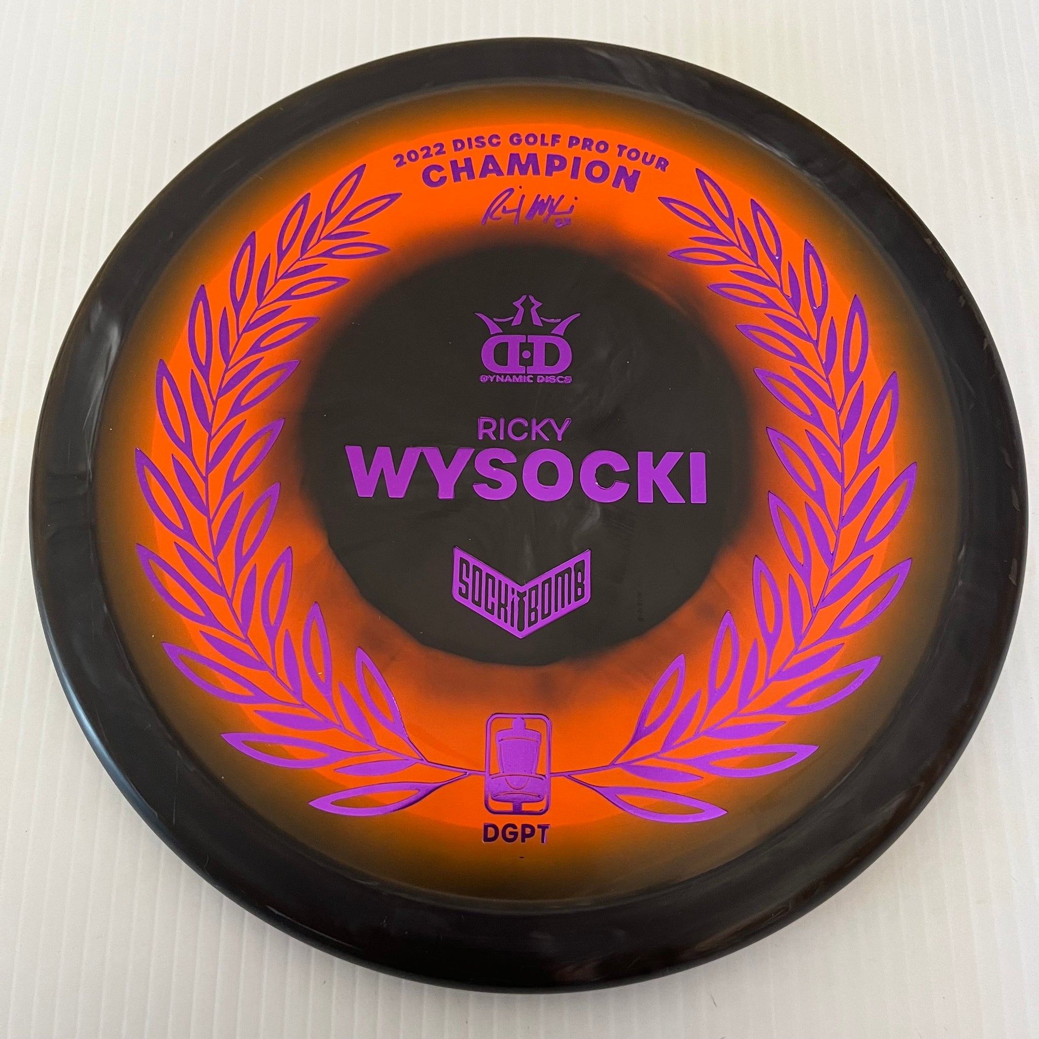 Dynamic Discs Ricky Wysocki DGPT Champion Raptor Eye Sockibomb Slammer 3/1/0.5/4
