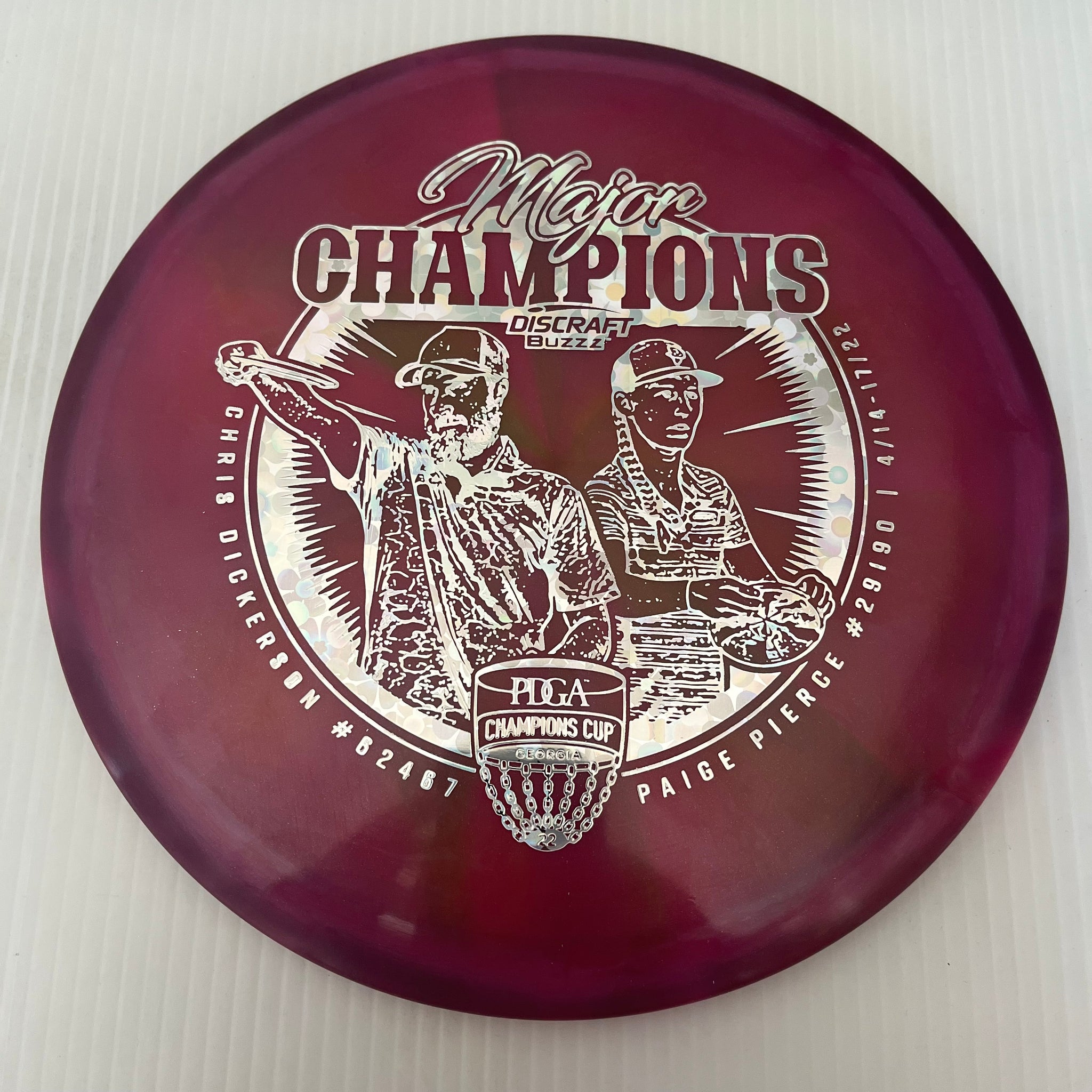 Discraft Limited Edition Paige Pierce & Chris Dickerson Champions Cup Z Swirl Buzzz 5/4/-1/1