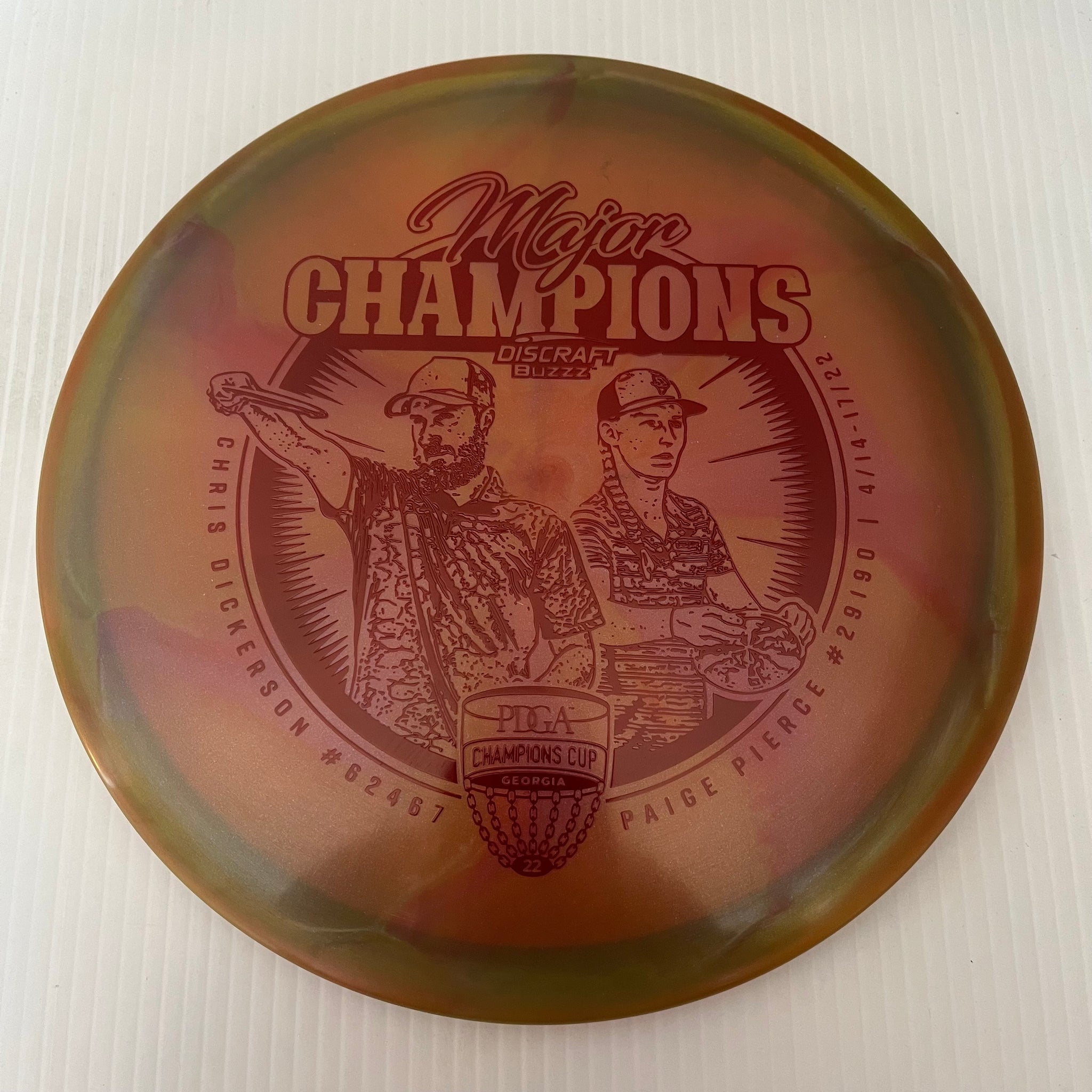 Discraft Limited Edition Paige Pierce & Chris Dickerson Champions Cup Z Swirl Buzzz 5/4/-1/1