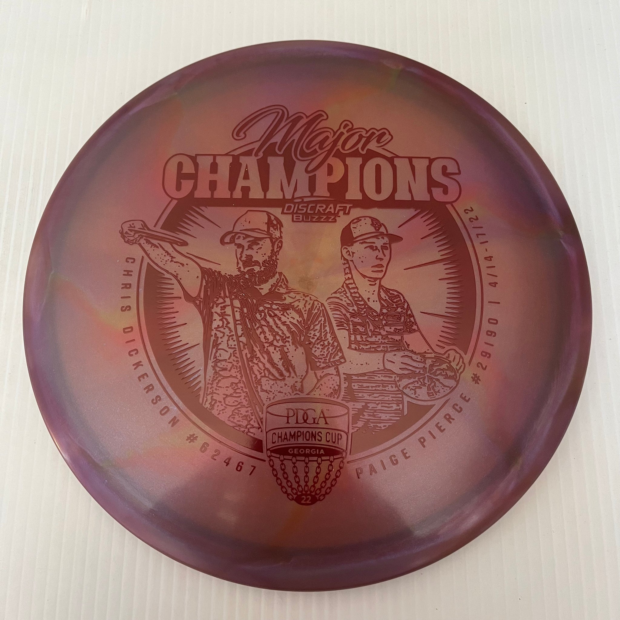 Discraft Limited Edition Paige Pierce & Chris Dickerson Champions Cup Z Swirl Buzzz 5/4/-1/1