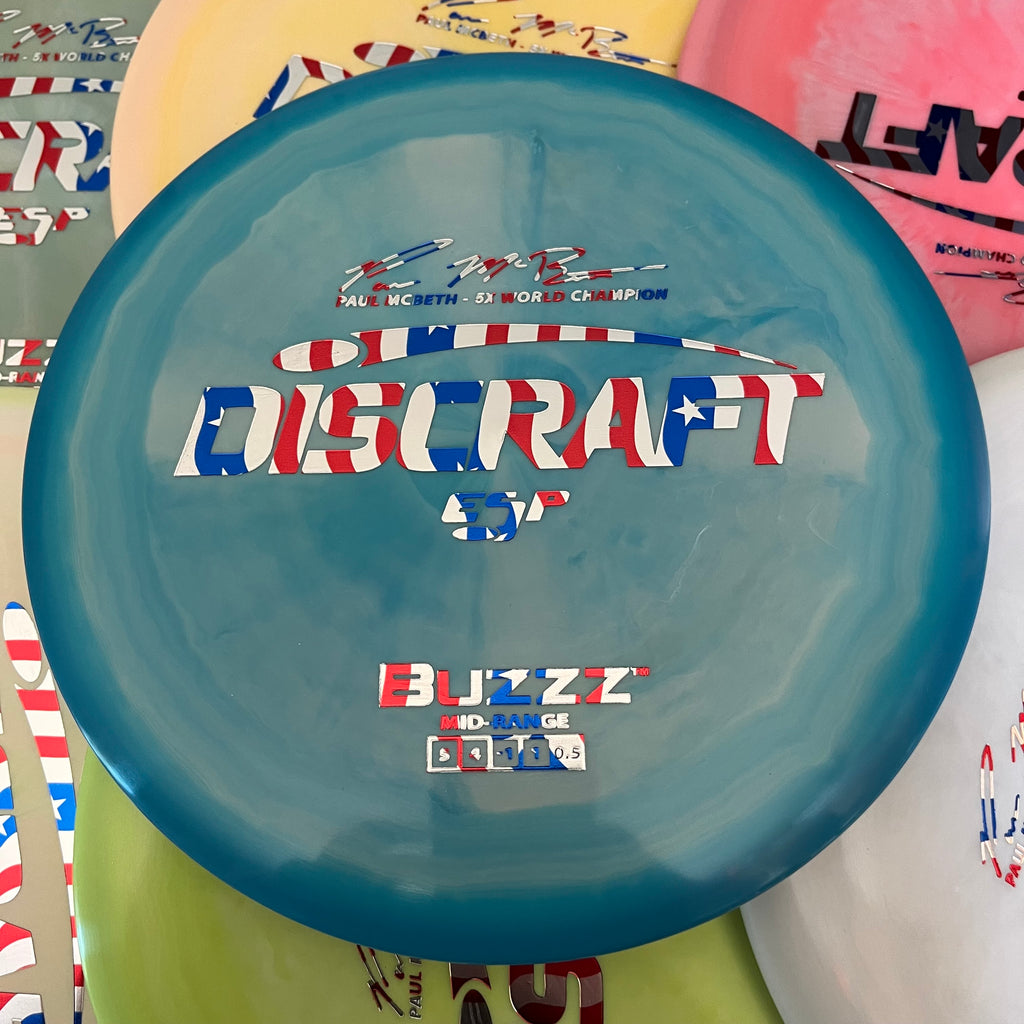 Discraft 5x Paul McBeth ESP Buzzz 5/4/-1/1 (American Flag Stamps!)