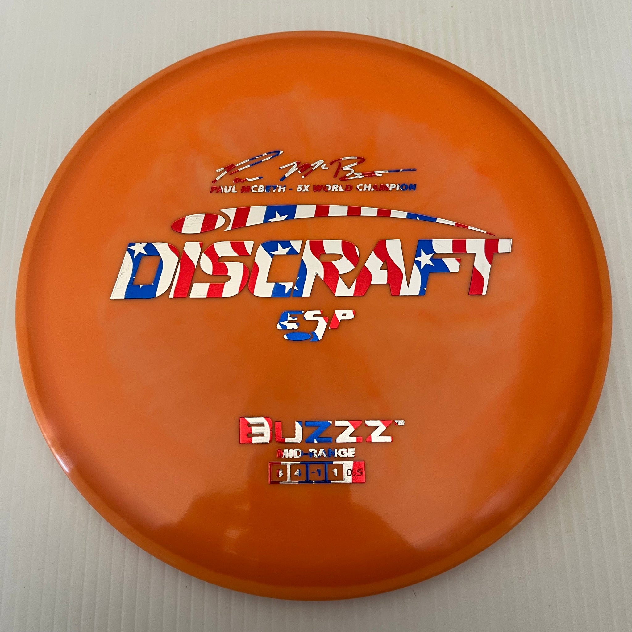 Discraft 5x Paul McBeth ESP Buzzz 5/4/-1/1 (American Flag Stamps!)